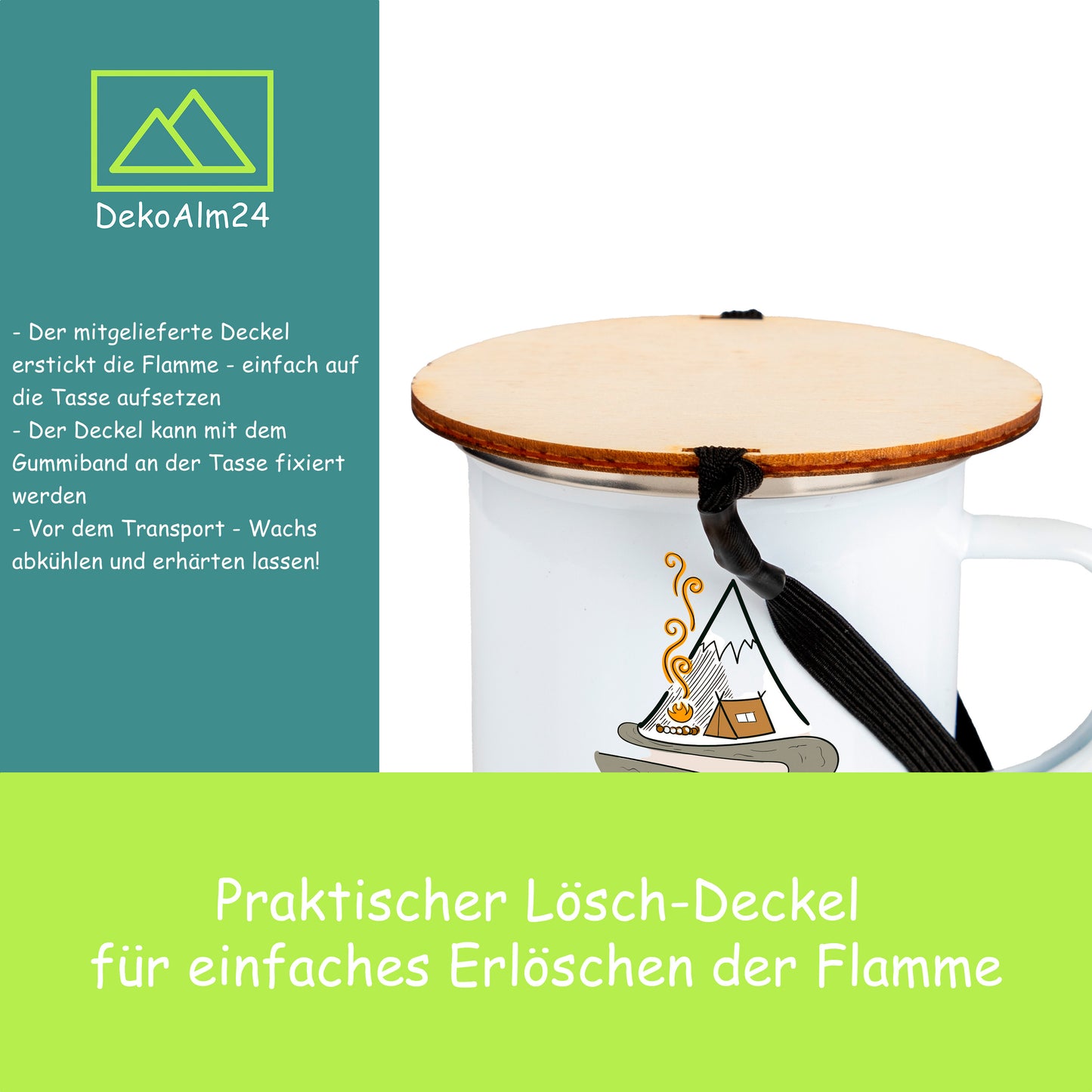 DekoAlm24 - AlmFeuer - Emaille - Outdoor-Kerze
