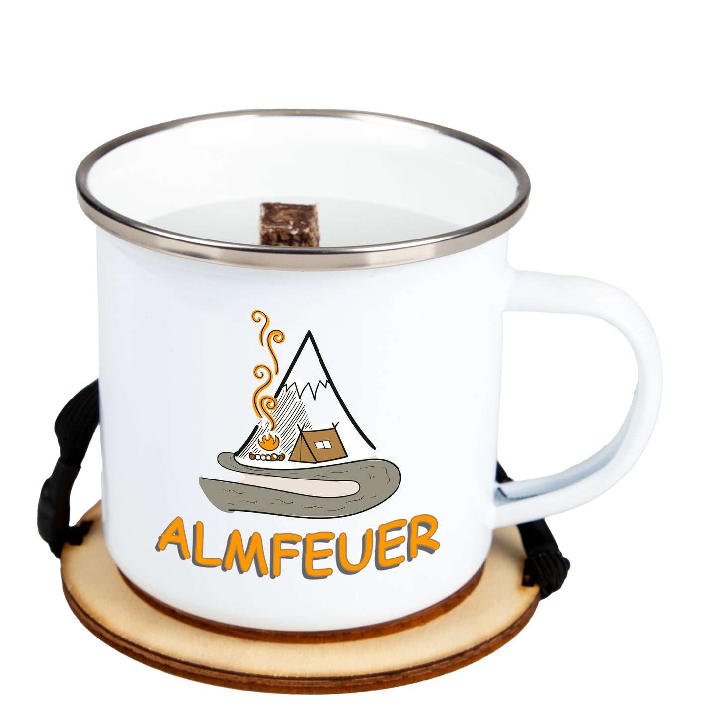 DekoAlm24 - AlmFeuer - Emaille - Outdoor-Kerze