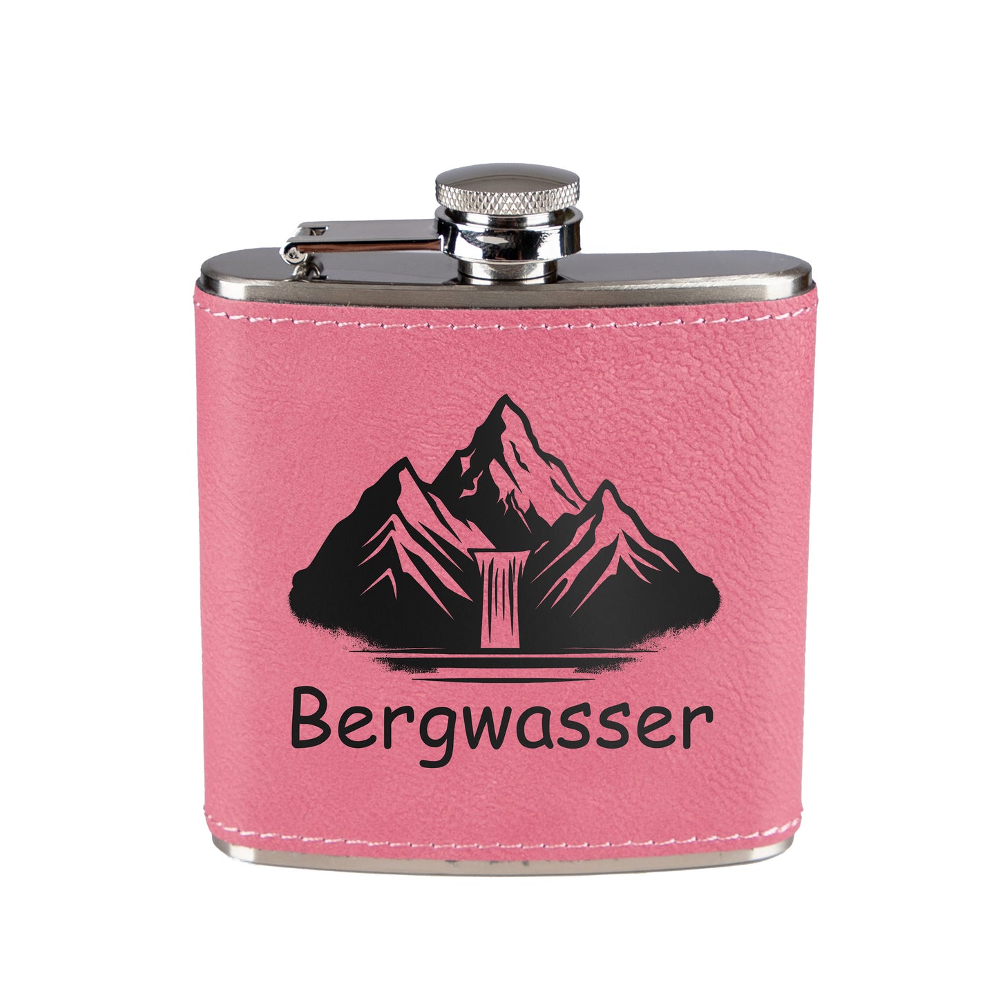 Flachmann - Bergwasser - Leder-Optik