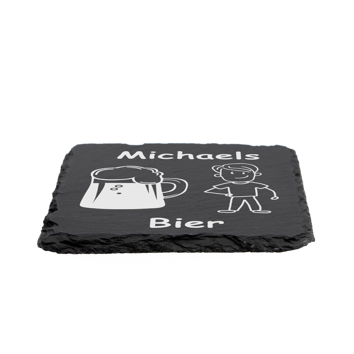 Glasuntersetzer - Schiefer - Bier - personalisiert