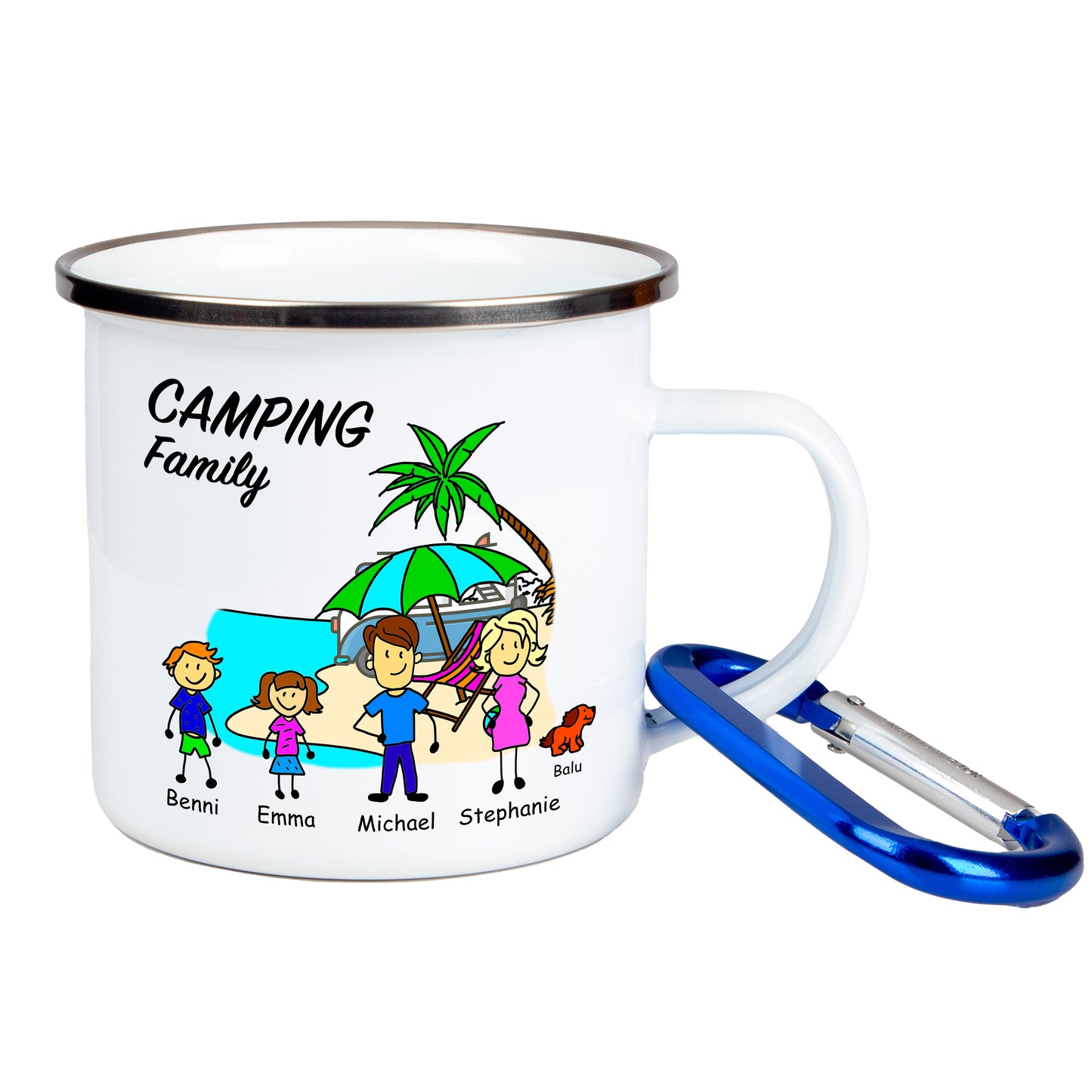 Tasse Emaille | Camping Family | personalisiert