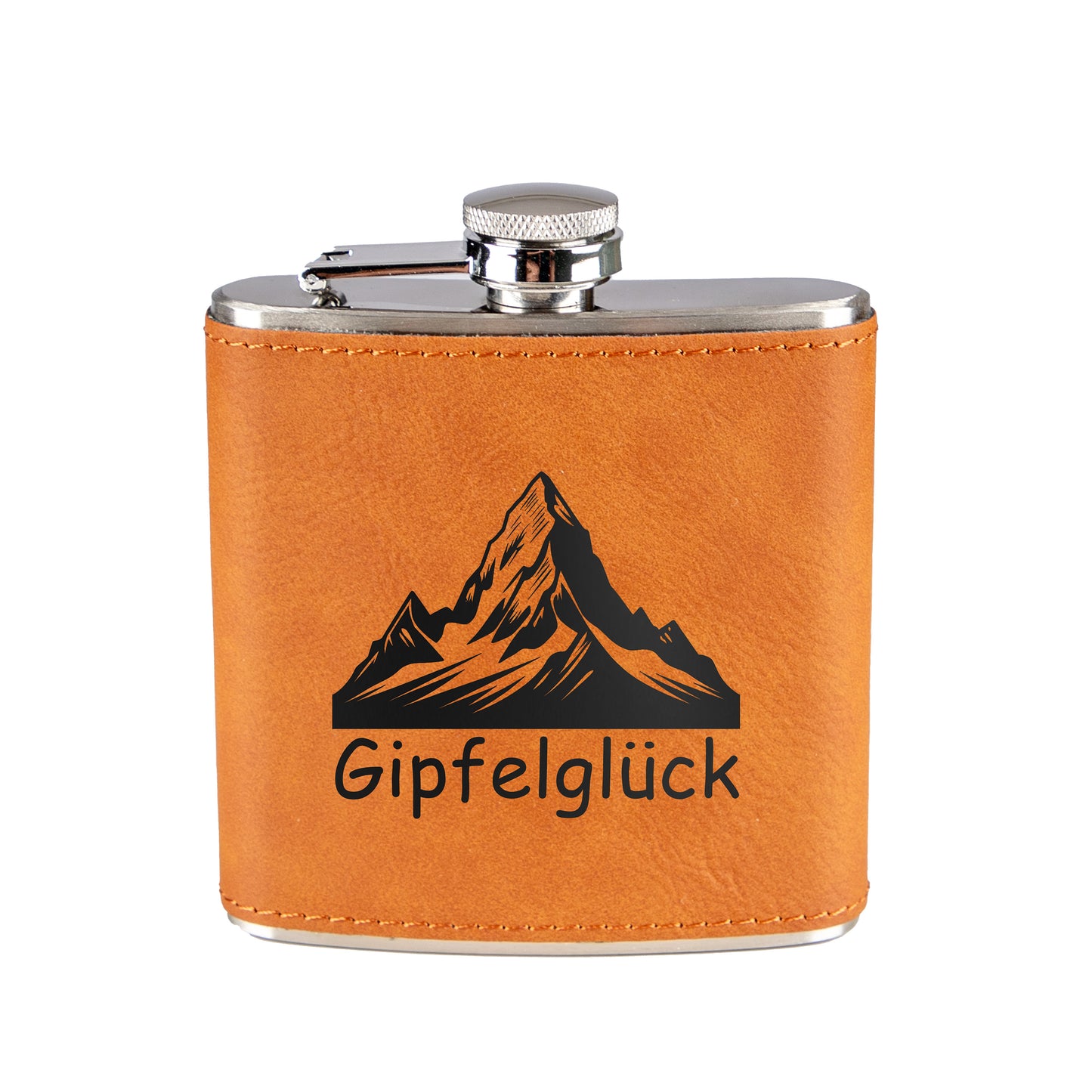 Flachmann - Gipfelglück - Leder-Optik