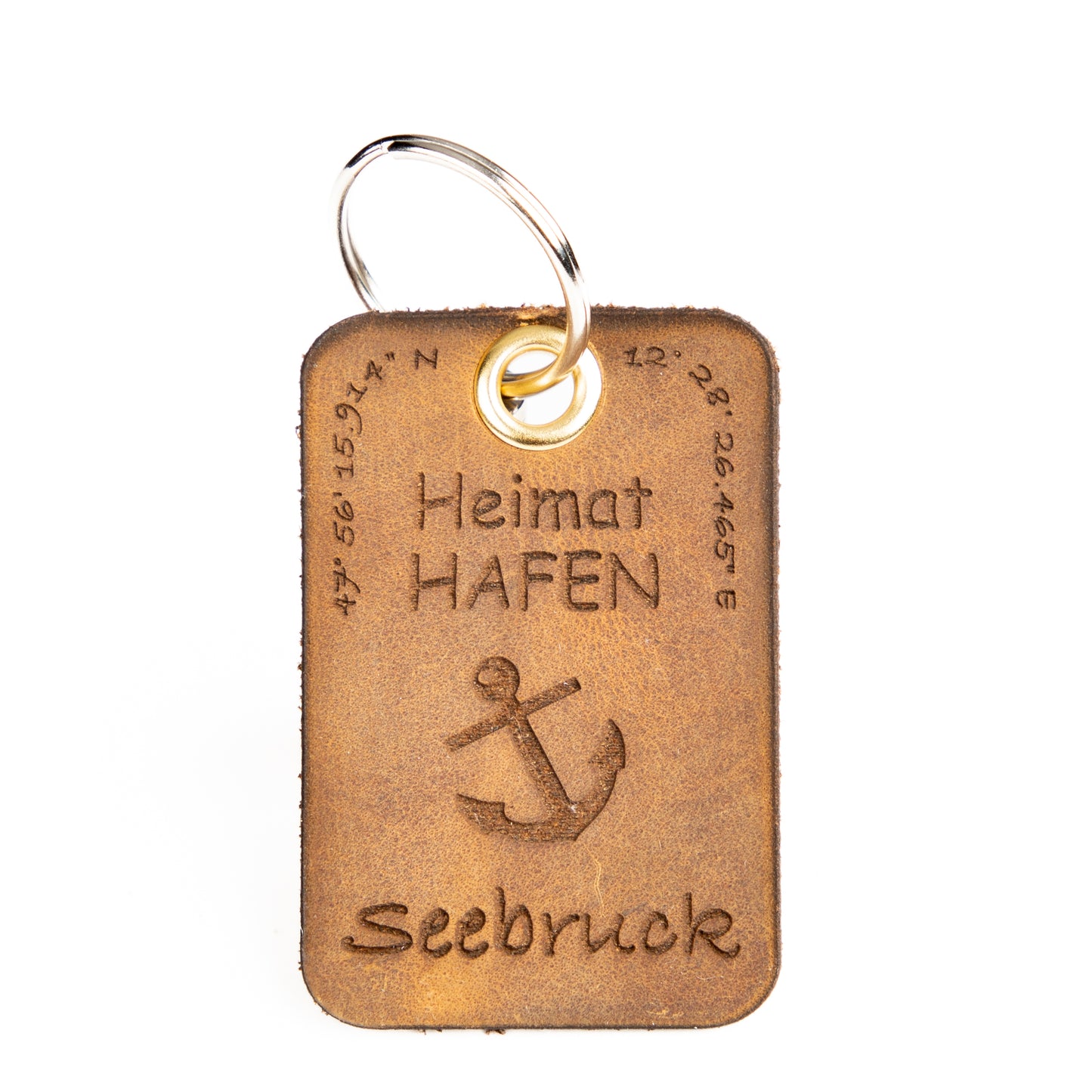 DekoAlm24 Schlüsselanhänger - Heimat HAFEN - Leder - personalisiert
