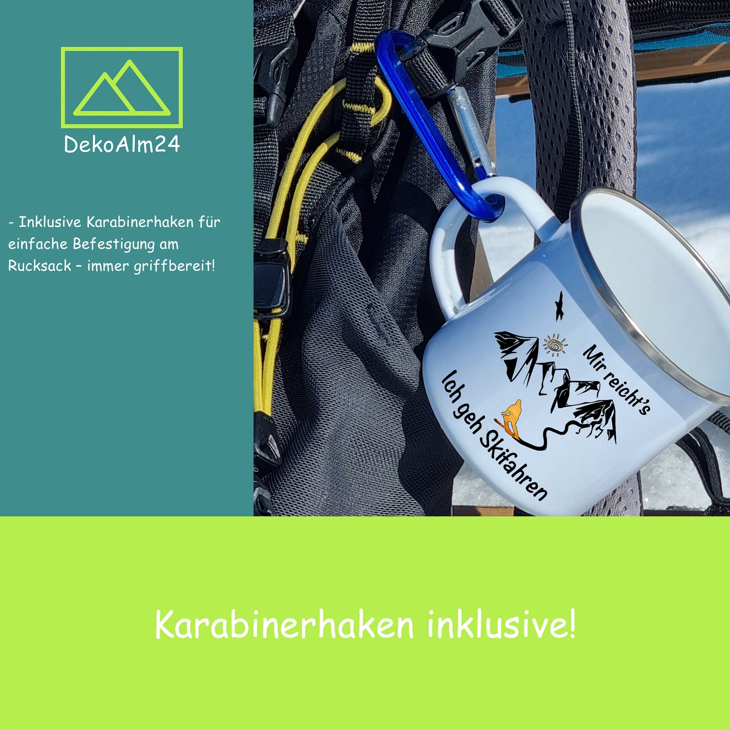 DekoAlm24 Tasse - Die Schonzeit ist vorbei - Emaille (Silber)