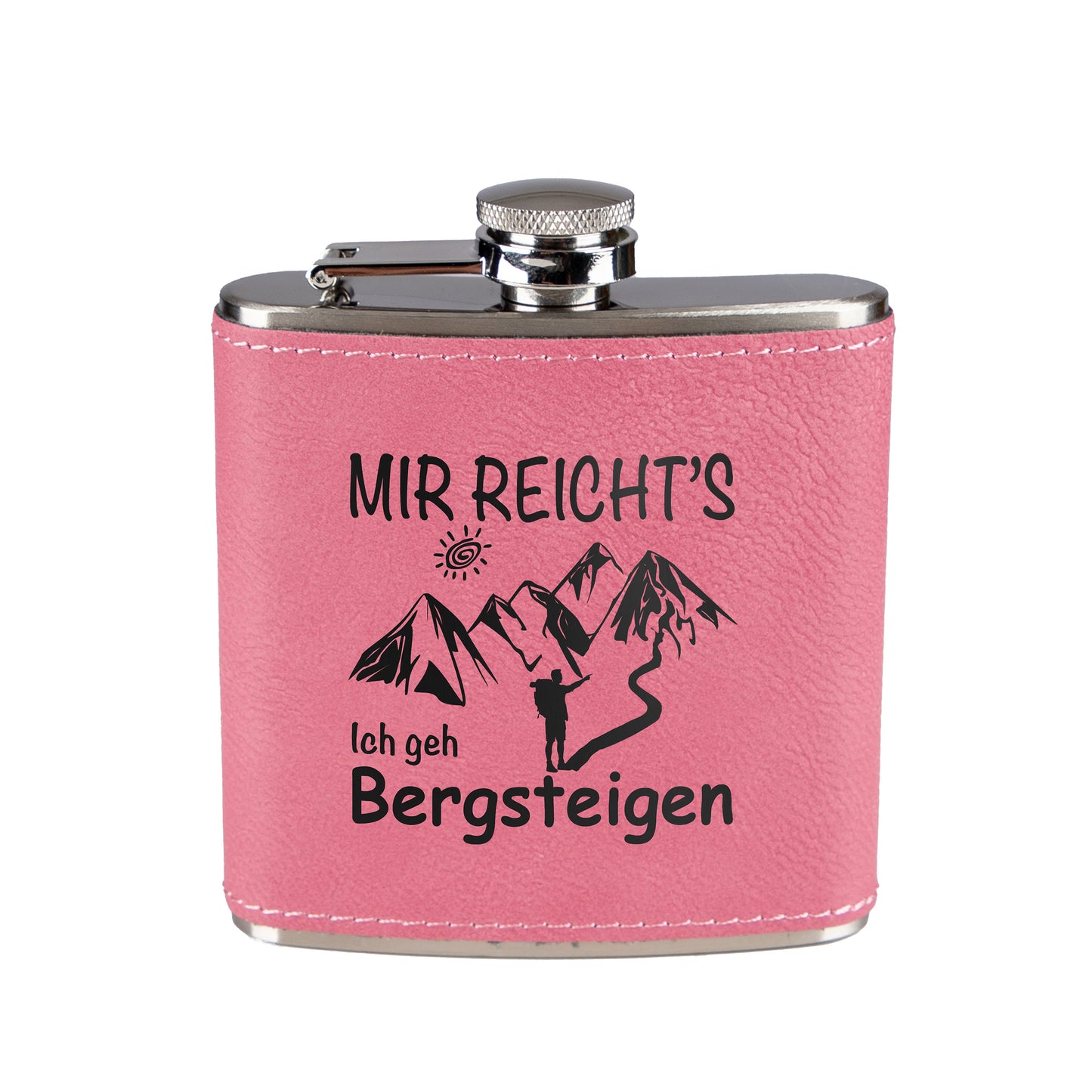 Flachmann - Mir reicht's ich geh Bergsteigen - Leder-Optik