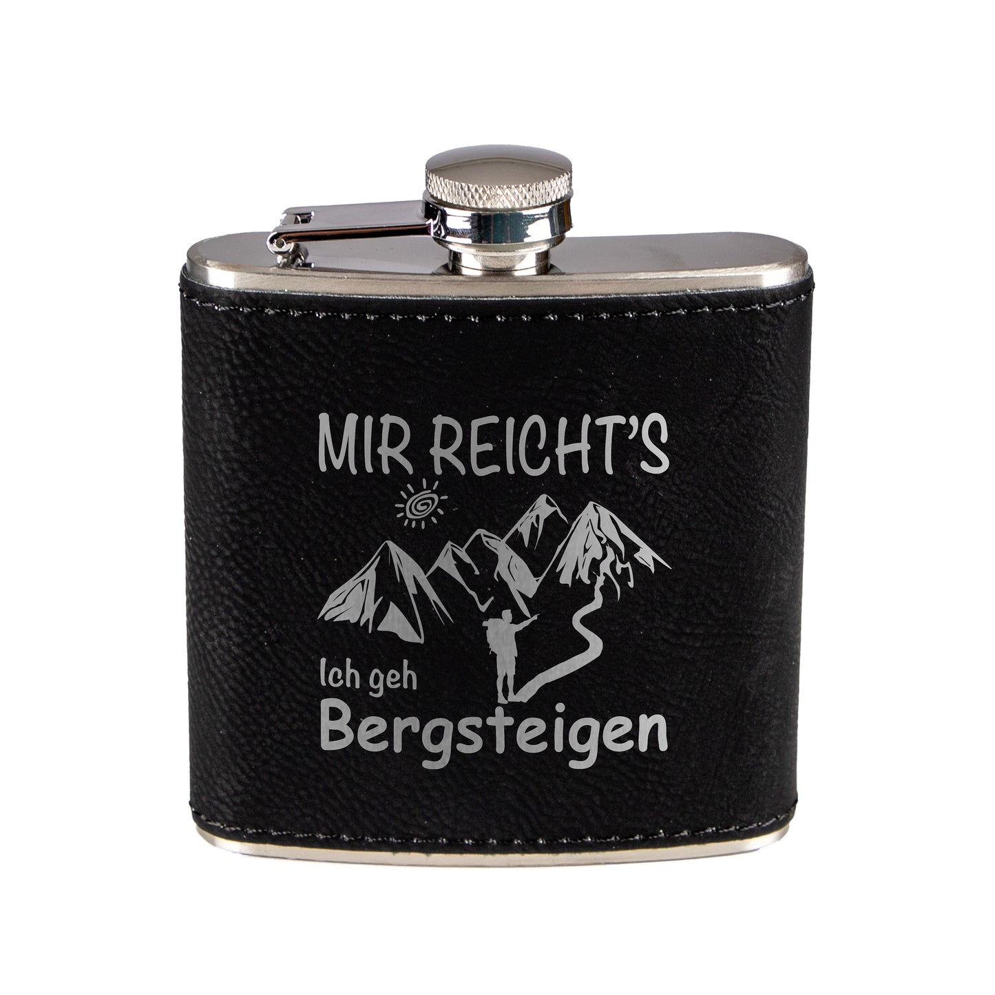 Flachmann - Mir reicht's ich geh Bergsteigen - Leder-Optik