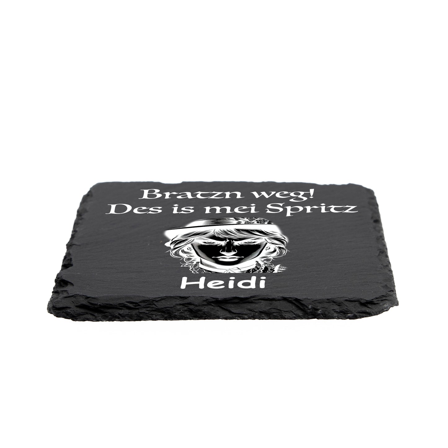 Glasuntersetzer - Schiefer - Bratzn weg - des is mei Spritz - personalisiert