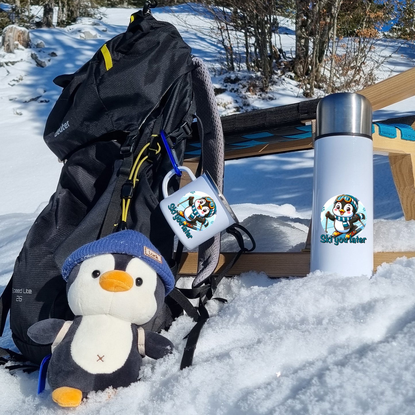 DekoAlm24 Thermosflasche - Ski you later - Edelstahl