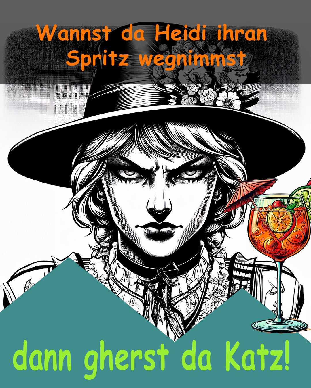 Glasuntersetzer - Schiefer - Bratzn weg - des is mei Spritz - personalisiert
