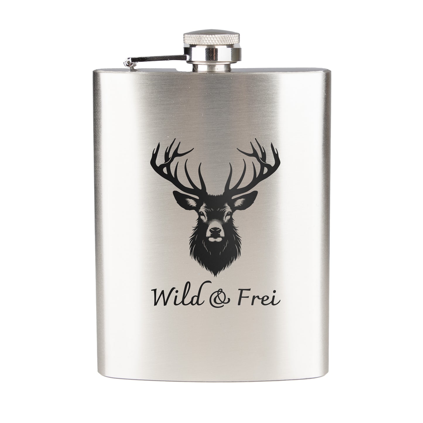 Flachmann Edelstahl - Wild & Frei - graviert