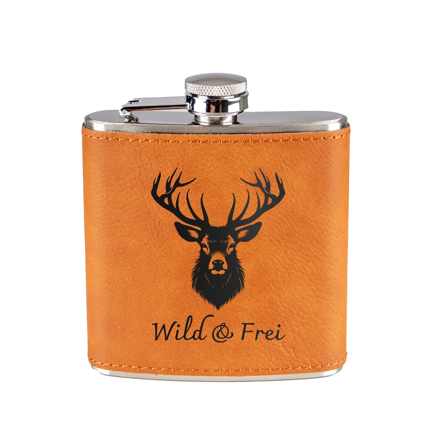 Flachmann - Wild & Frei - Leder-Optik