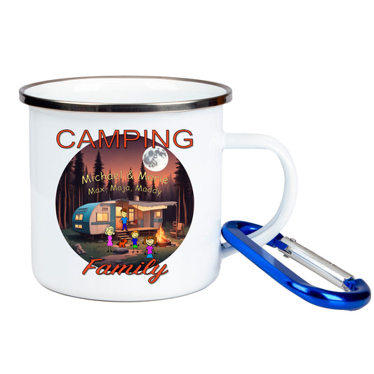 Tasse Emaille | Camping Family | personalisiert