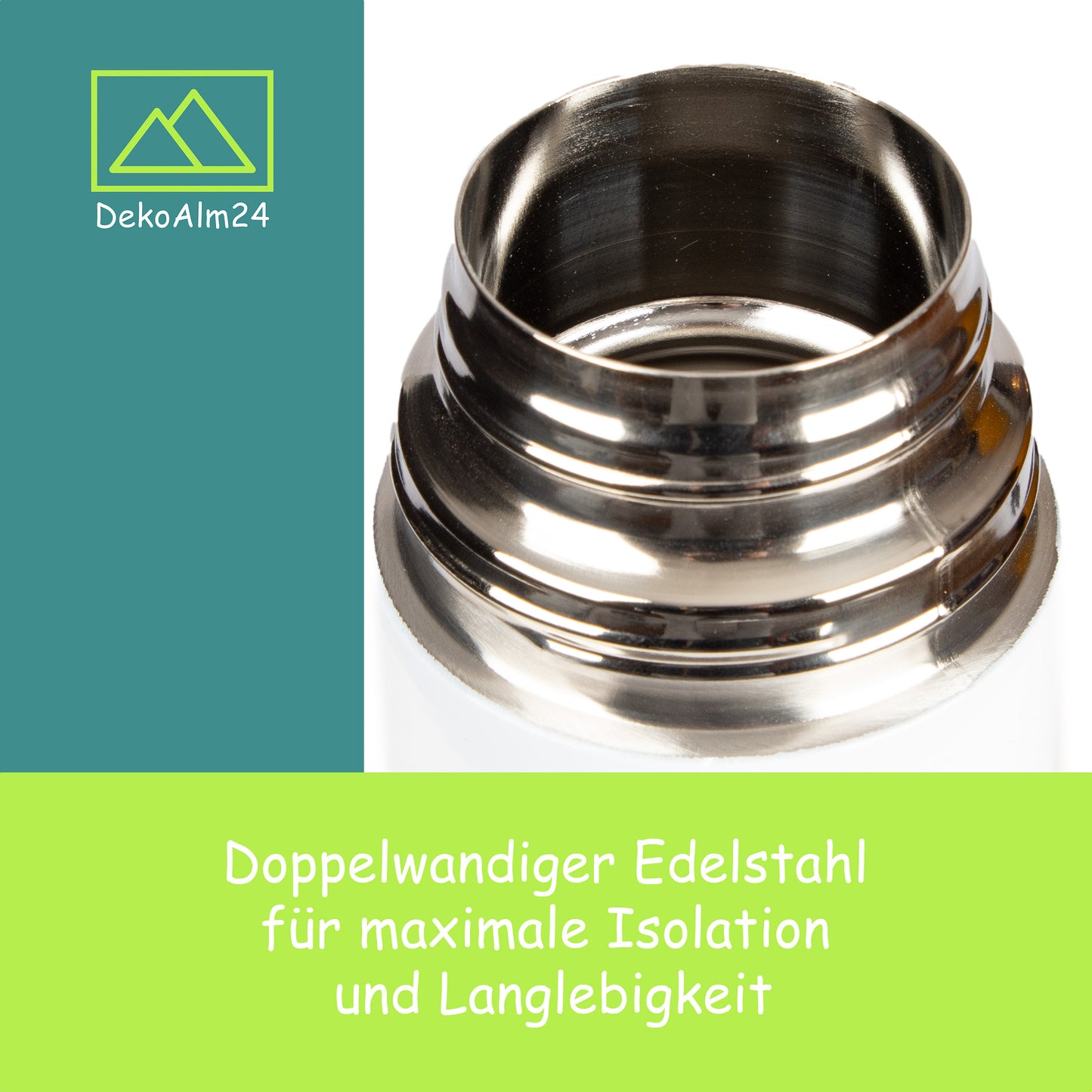 DekoAlm24 Thermosflasche - Wanderlust - Edelstahl