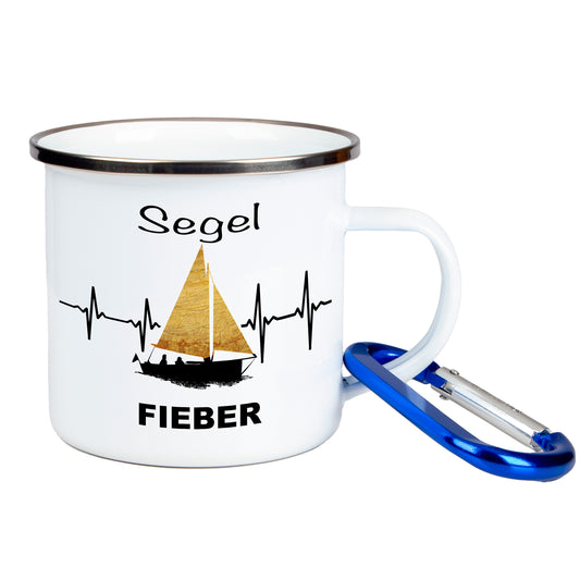 DekoAlm24 Tasse - Segelfieber - Emaille (Silber)