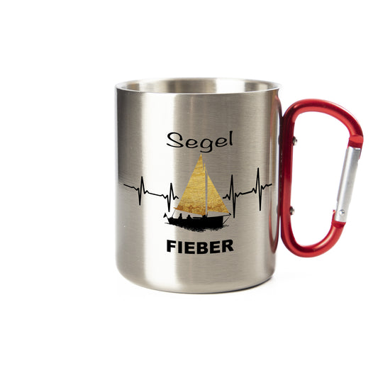 DekoAlm24 Tasse - Segelfieber - Edelstahl mit Karabiner