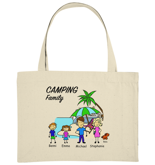 Personalisierte Organic Shopping-Bag Einkaufstasche | Camping Family