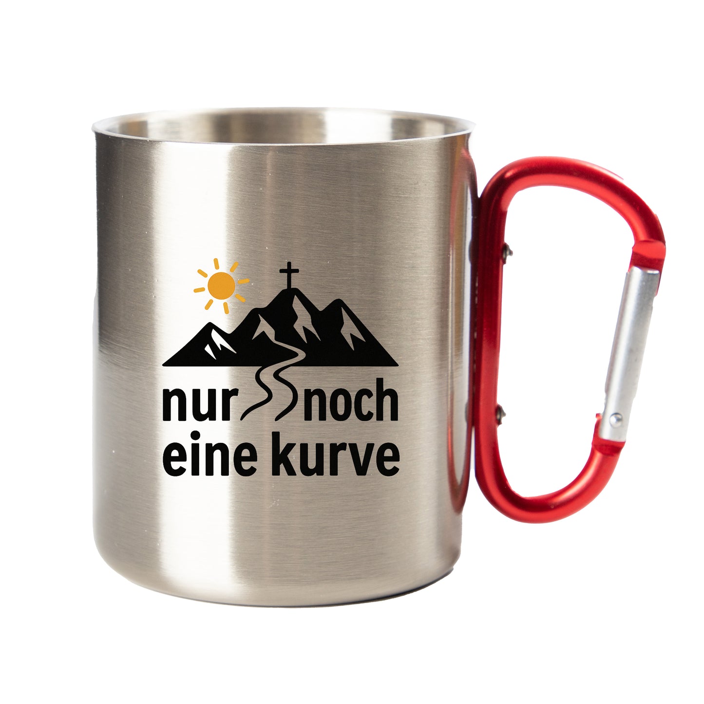 Edelstahl Thermobecher mit Karabiner – Nur noch eine Kurve